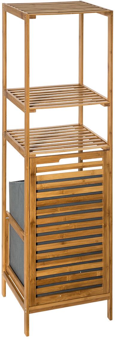 5FIVE Kúpeľňový regál z bambusu s košom na bielizeň, 35 × 32 × 118 cm