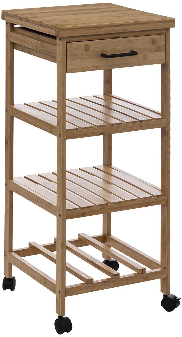 5five Simply Smart 3-úrovňový kuchynský vozík, bambus, 38 × 37 × 90 cm, Line
