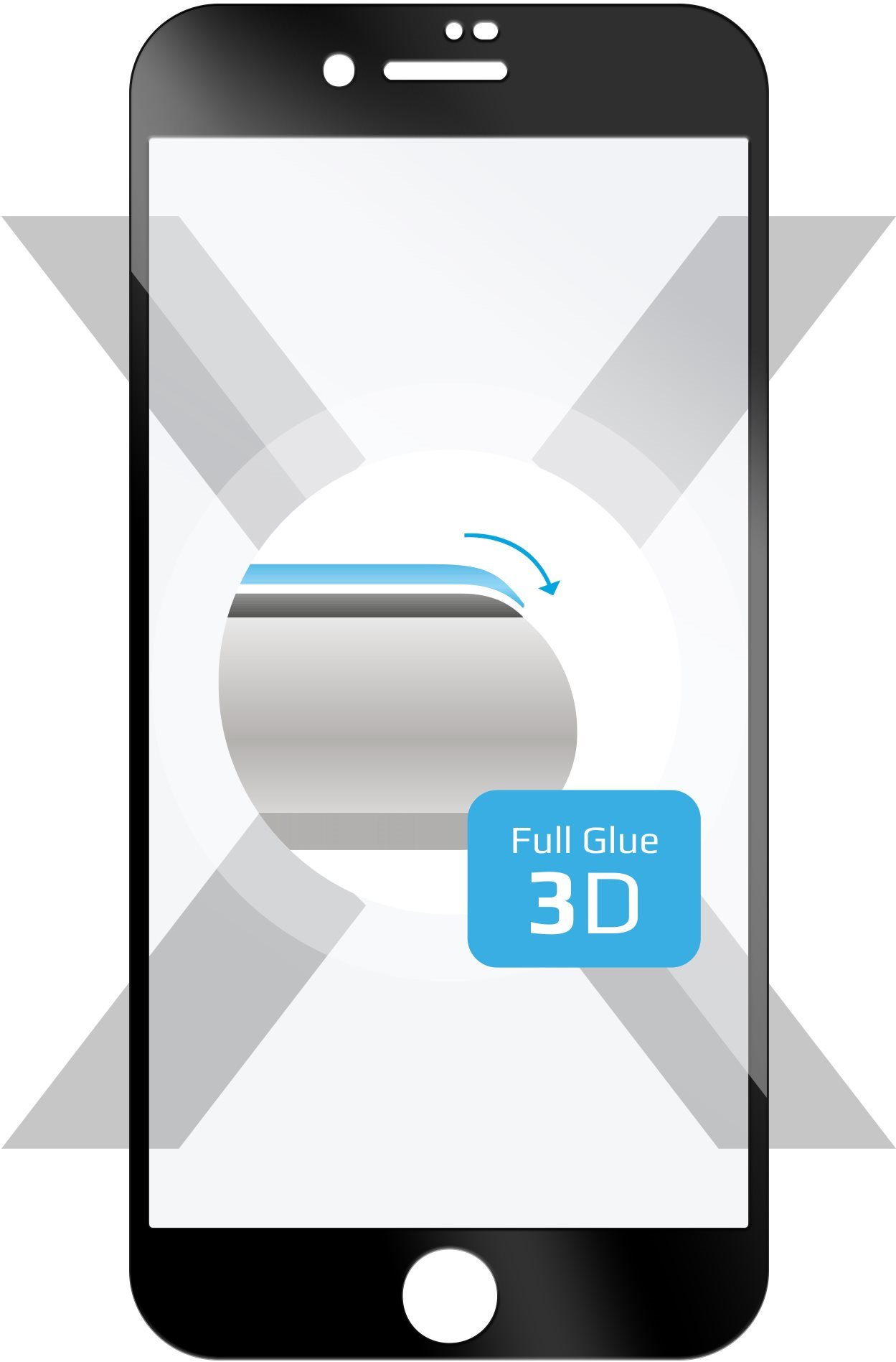 FIXED 3D Full-Cover pre Apple iPhone 6/6S/7/8/SE (2020/2022) čierne