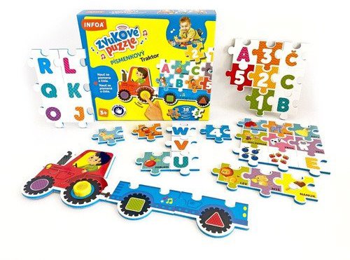 Zvukové puzzle Písmenkový traktor