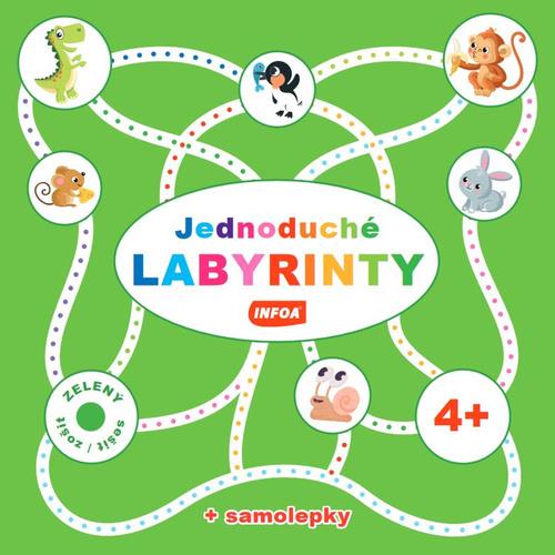 Jednoduché labyrinty Zelený sešit/zošit: + samolepky