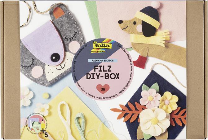FOLIA Filz DYI-Box Rainbow, 36 dílů