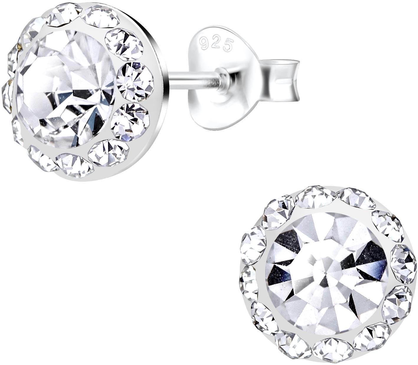 Flor de Cristal Puzetové náušnice číry zirkón (925/1000, 2,8 g)