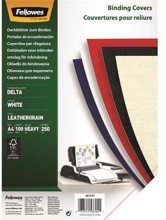 FELLOWES Delta A4 zadný, biely, balenie 100 ks