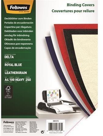 FELLOWES Delta A4 zadný, modrý, balenie 100 ks