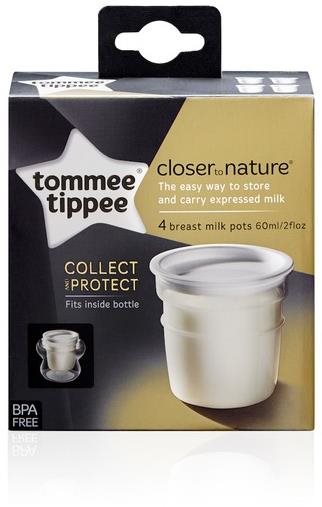 Tommee Tippee Nádobky na skladovanie mat. mlieka C2N, 4 ks, 0 mes.+
