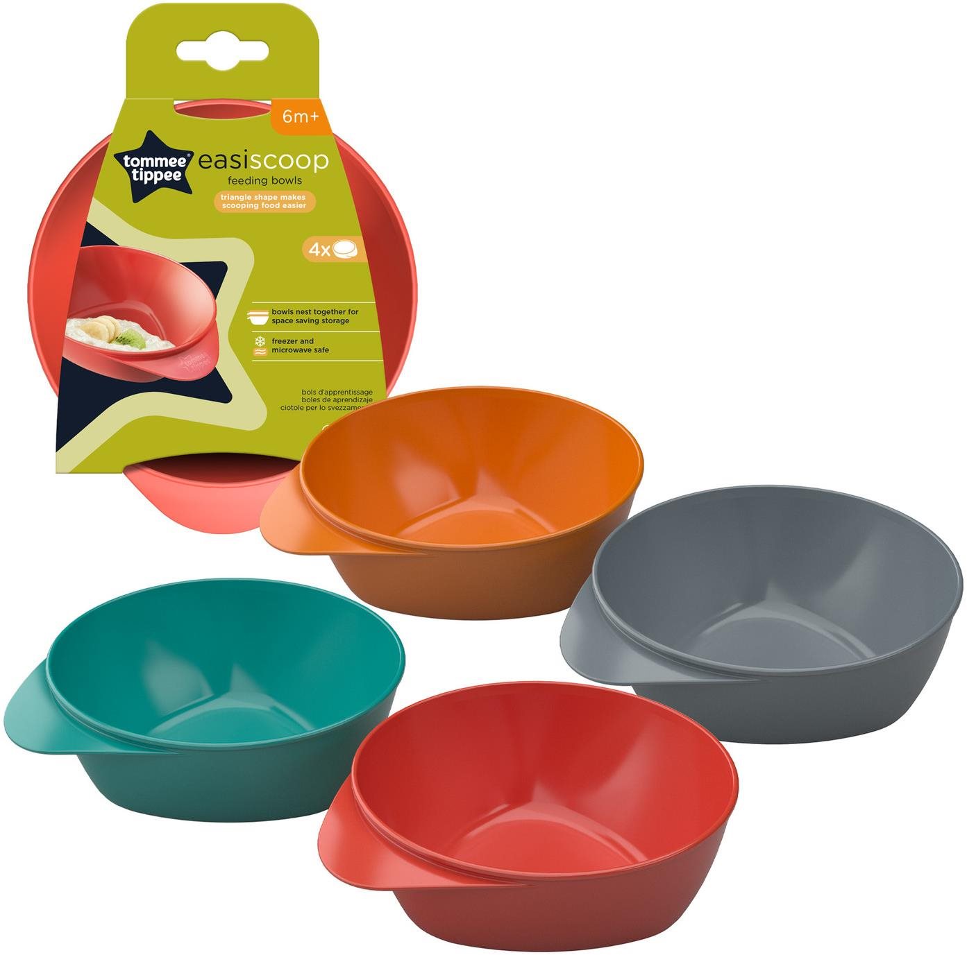 Tommee Tippee Easy Scoop misky pre ľahké naberanie 6 mes.+, 4 ks
