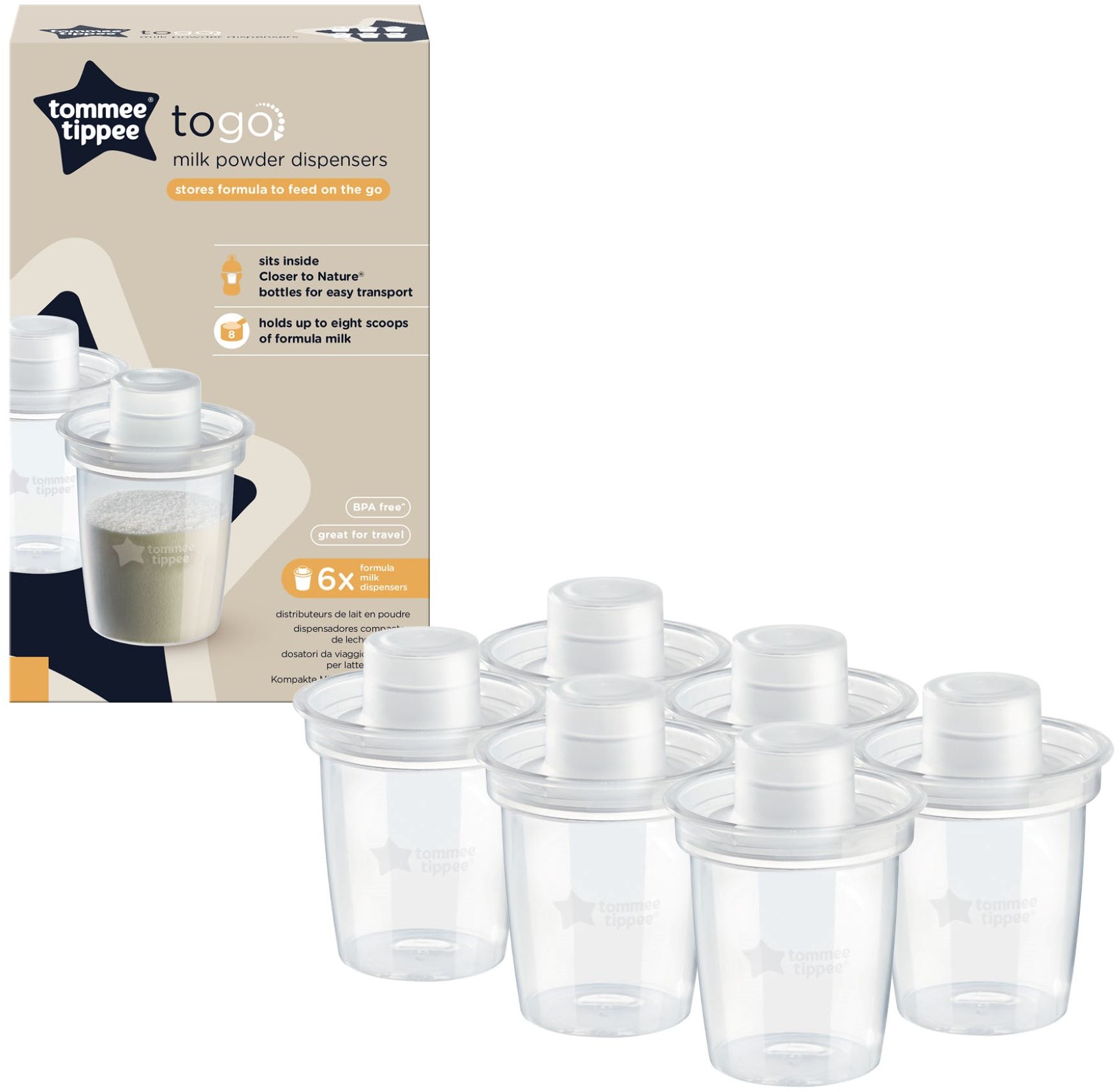 Tommee Tippee Dávkovač na sušené mlieko C2N 6 ks