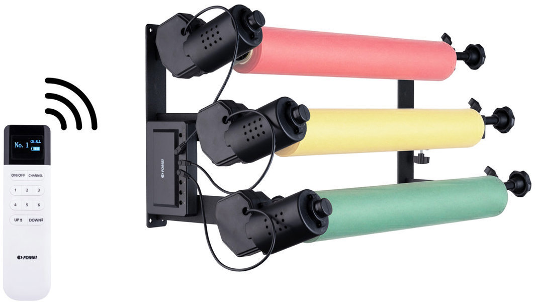 Fomei B-3WM, motorový kit na 3 kotúče fotopozadia s diaľkovým ovládaním