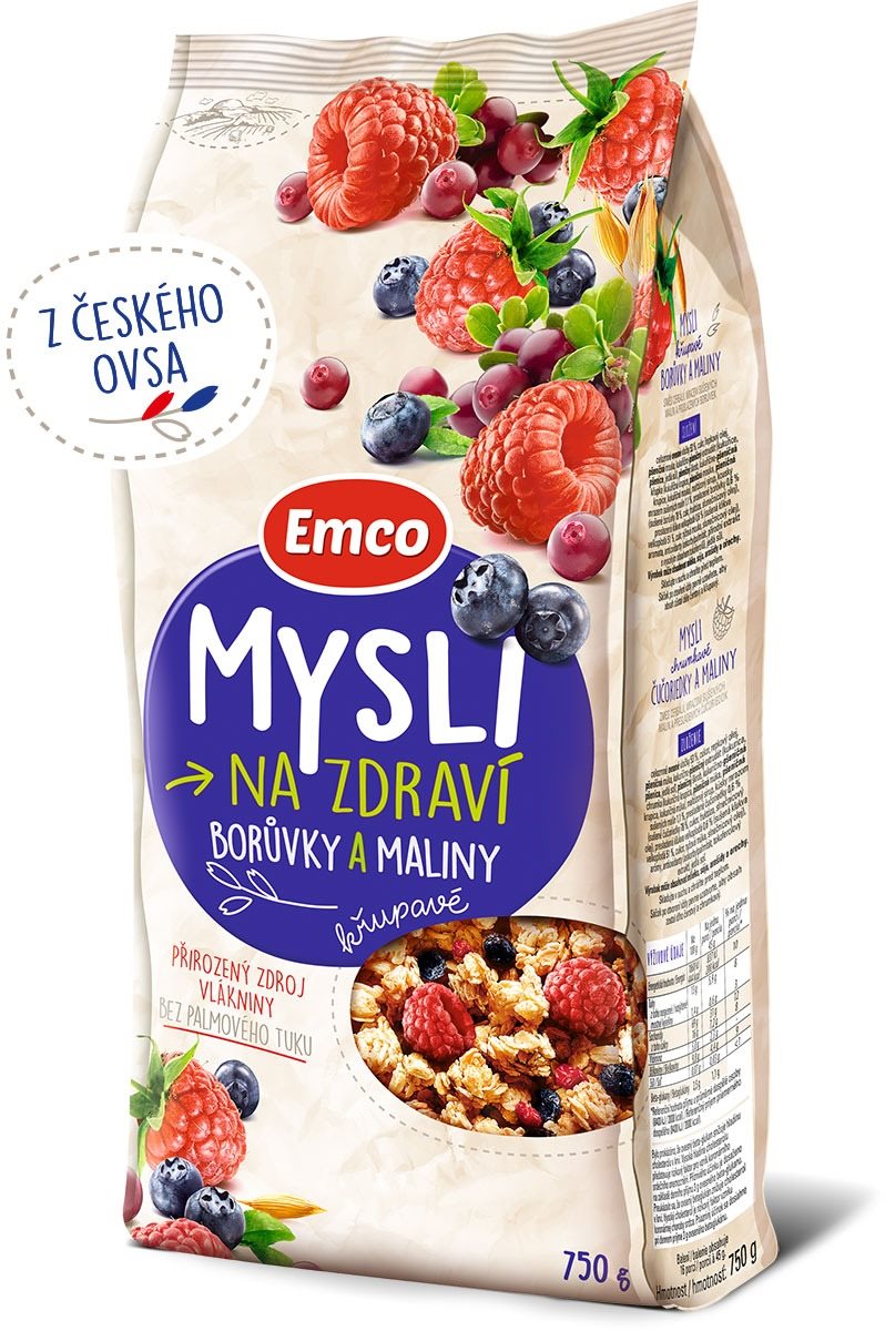 Emco Músli čučoriedky/maliny 750 g