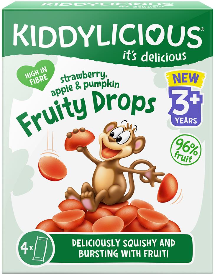 Kiddylicious Fruity drops Jahoda, Jablko a Tekvica 64 g