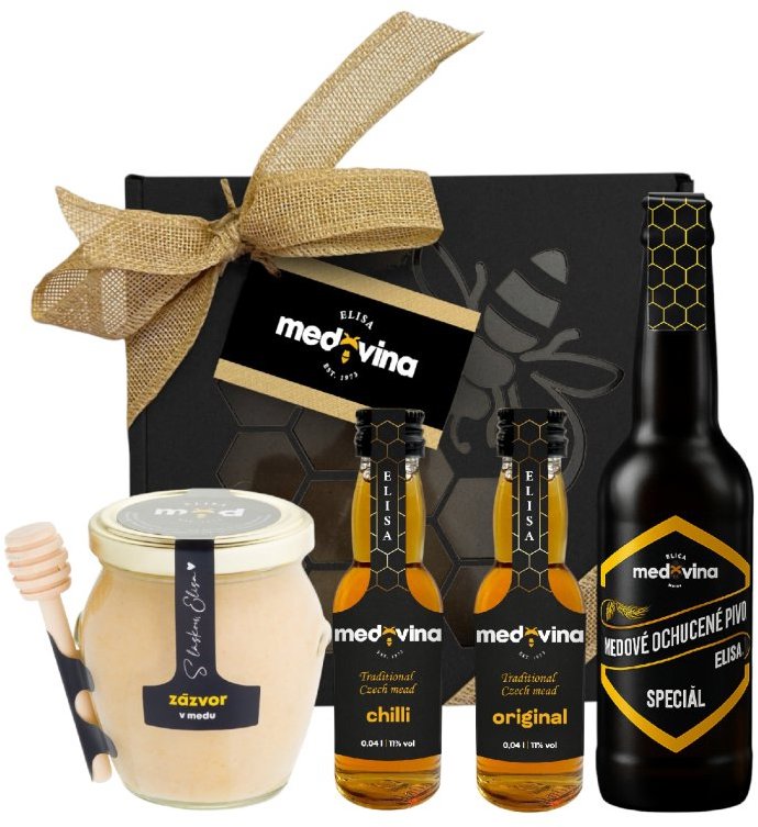 Elisa Medový výber – pivo, medovina, med v darčekovej sade