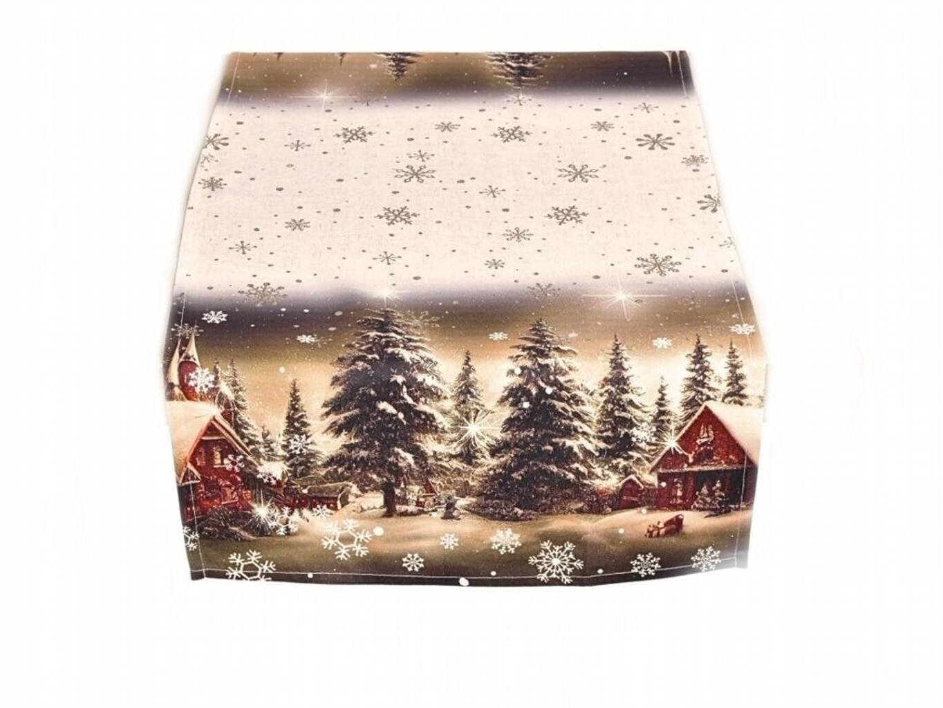 Forbyt Vianočný obrus Zasnežená krajina CYH6019R 40 × 140 cm