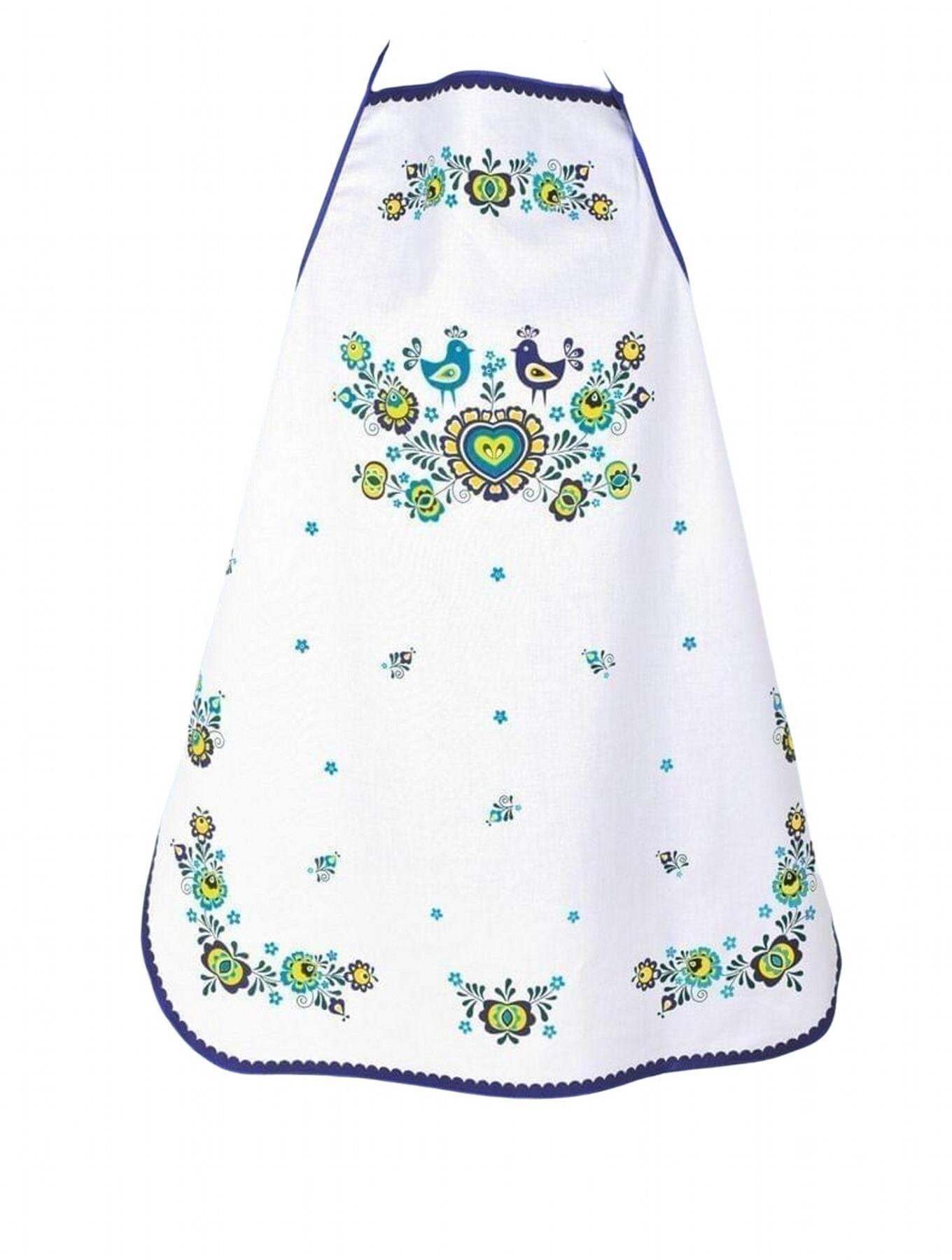 Forbyt Kuchynská zástera Folklór modrá 64 × 76 cm