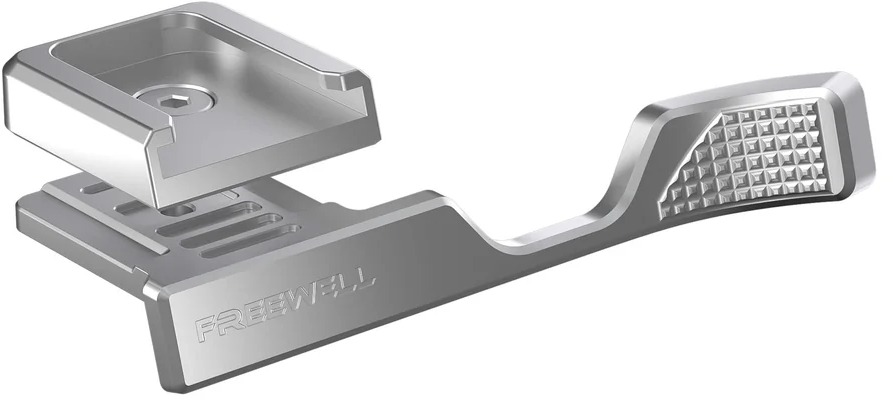 FREEWELL Fuji X100VI Palec Grip with Cold Shoe Mount (Silver)