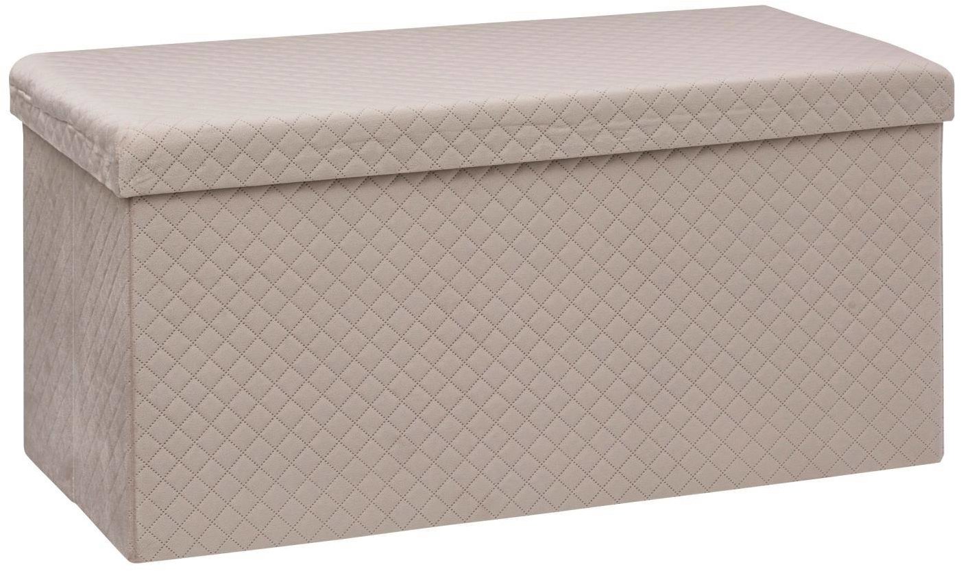 5five Simply Smart Úložná lavice, čalouněný, samet, 76 × 38 × 38 cm, béžová