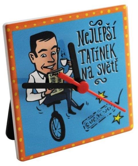 Hodiny keramické 11 cm, „Nejlepší tatínek na světe"