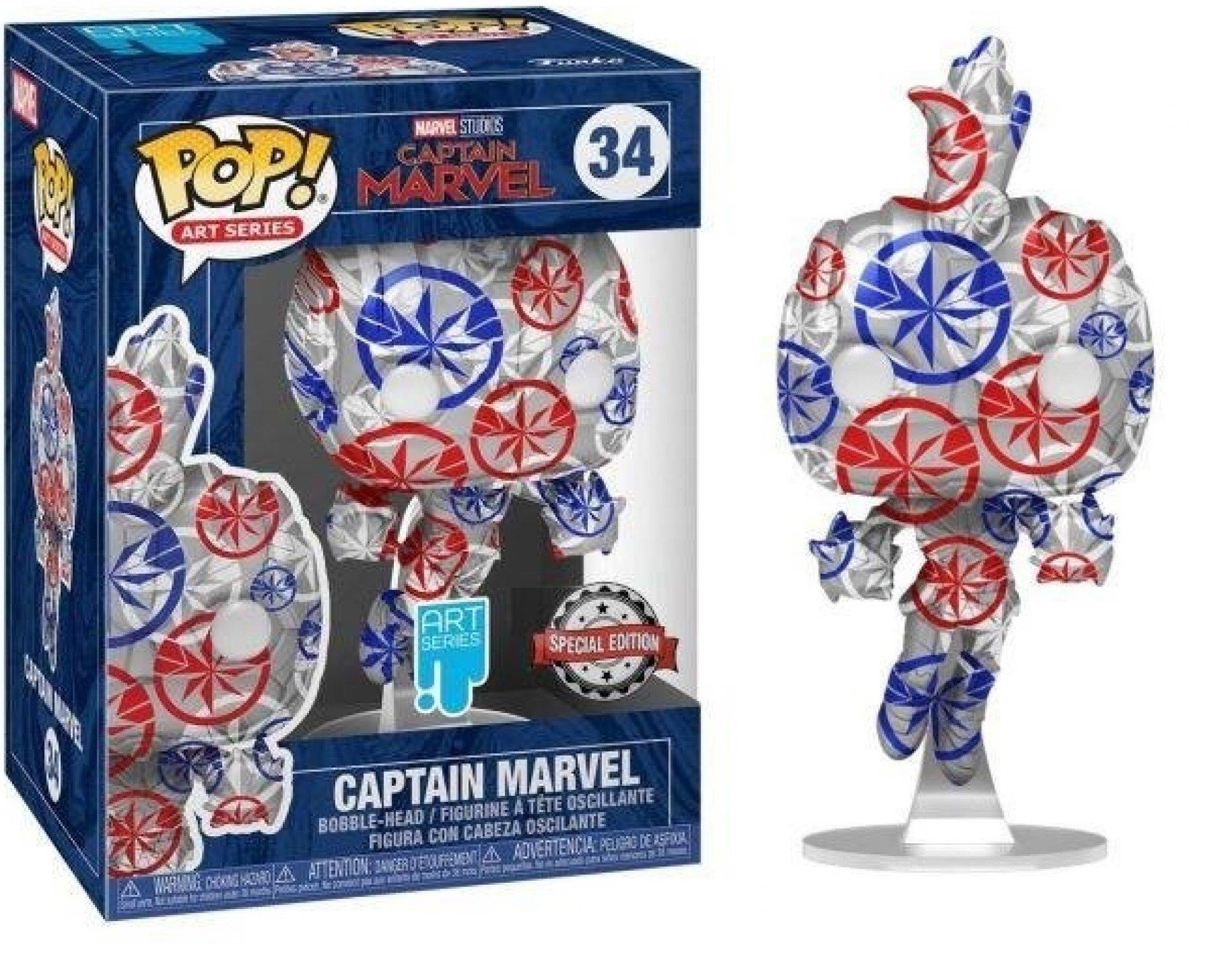Funko Pop: Marvel Patriotic Age – Captain Marvel with Pop Protector (34)