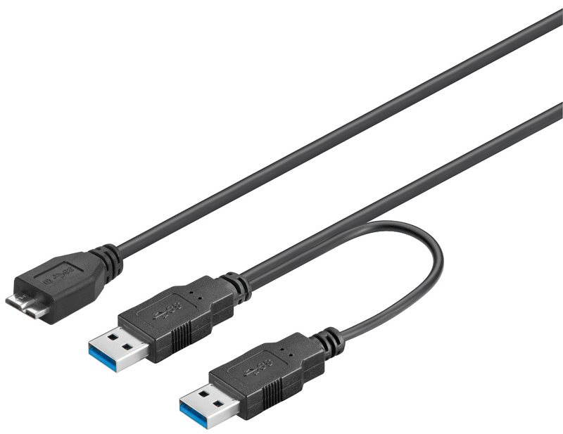 PremiumCord USB 3.0 rozdvojený napájací 0.2m