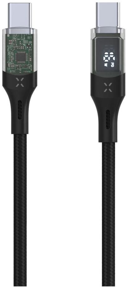 FIXED Cable USB-C/USB-C s displejom a podporou PD 2 m USB 2.0 100 W čierny