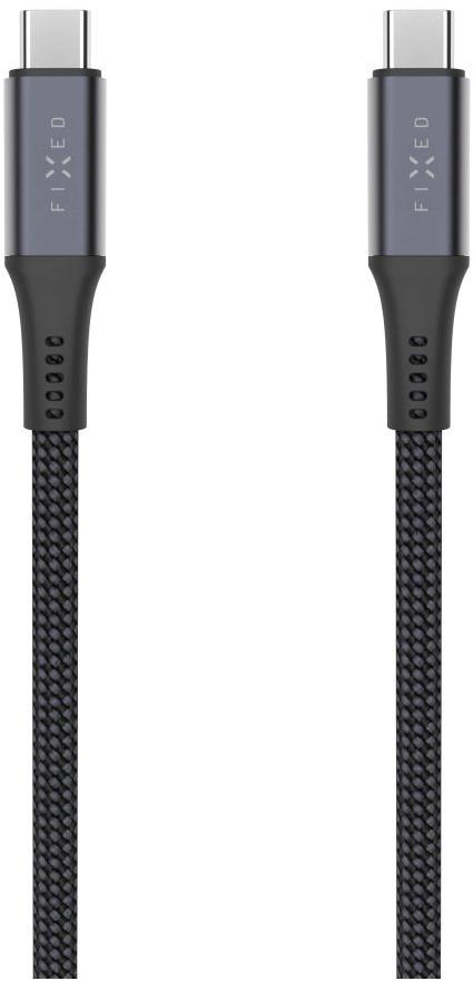 FIXED Multimedia Cable USB-C/USB-C USB4 gen2 20 Gbps PD 3.1 240 W 4 K@60 Hz 2m opletený sivý