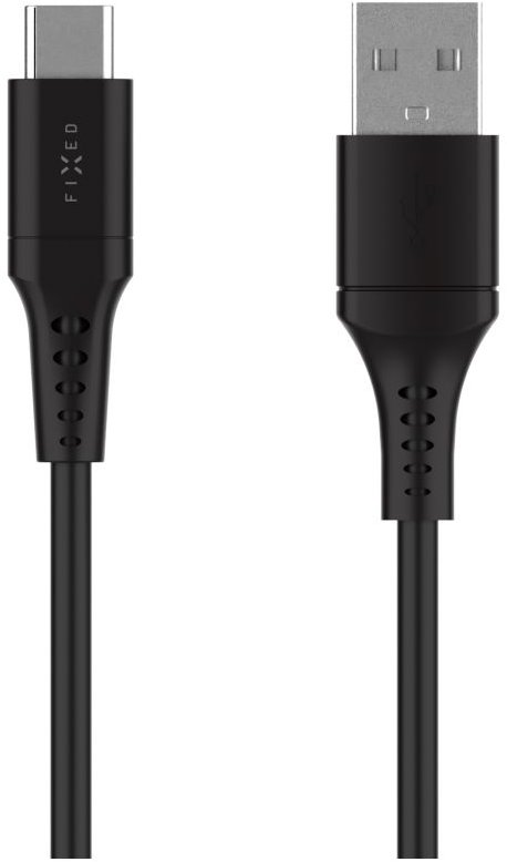 FIXED Cable USB/USB-C a podporou PD 0,3 m USB 2.0 60 W Liquid silicone čierny