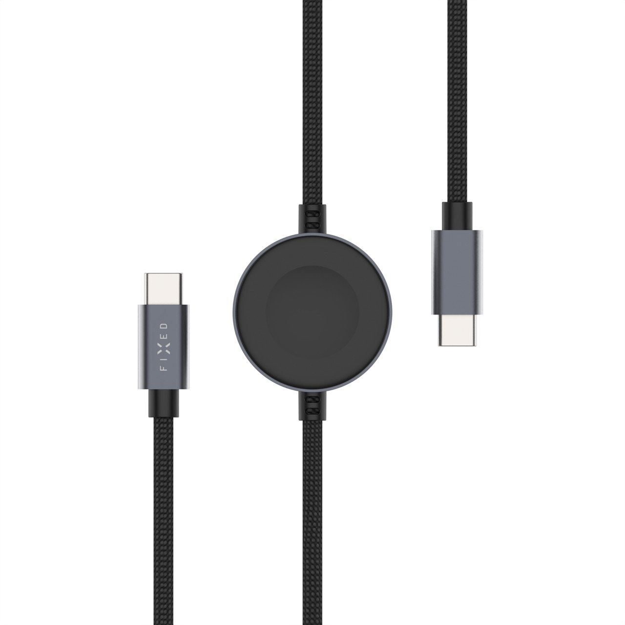 FIXED Power Watch Cable s USB-C/USB-C a Apple/Samsung Watch nabíjačkou PD 60 W 1,5 m