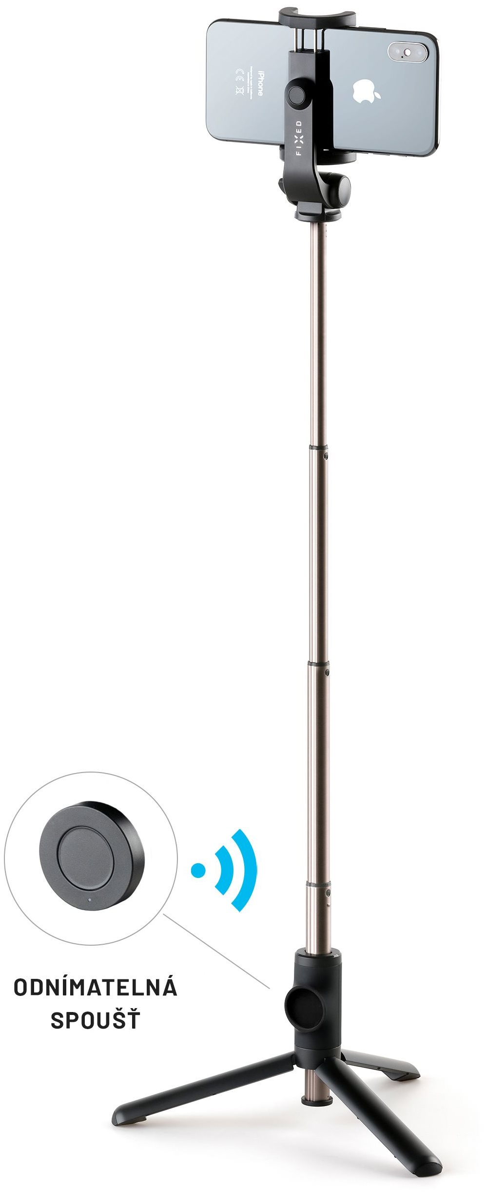 FIXED Snap Lite s tripodom a bezdrôtovou spúšťou čierny