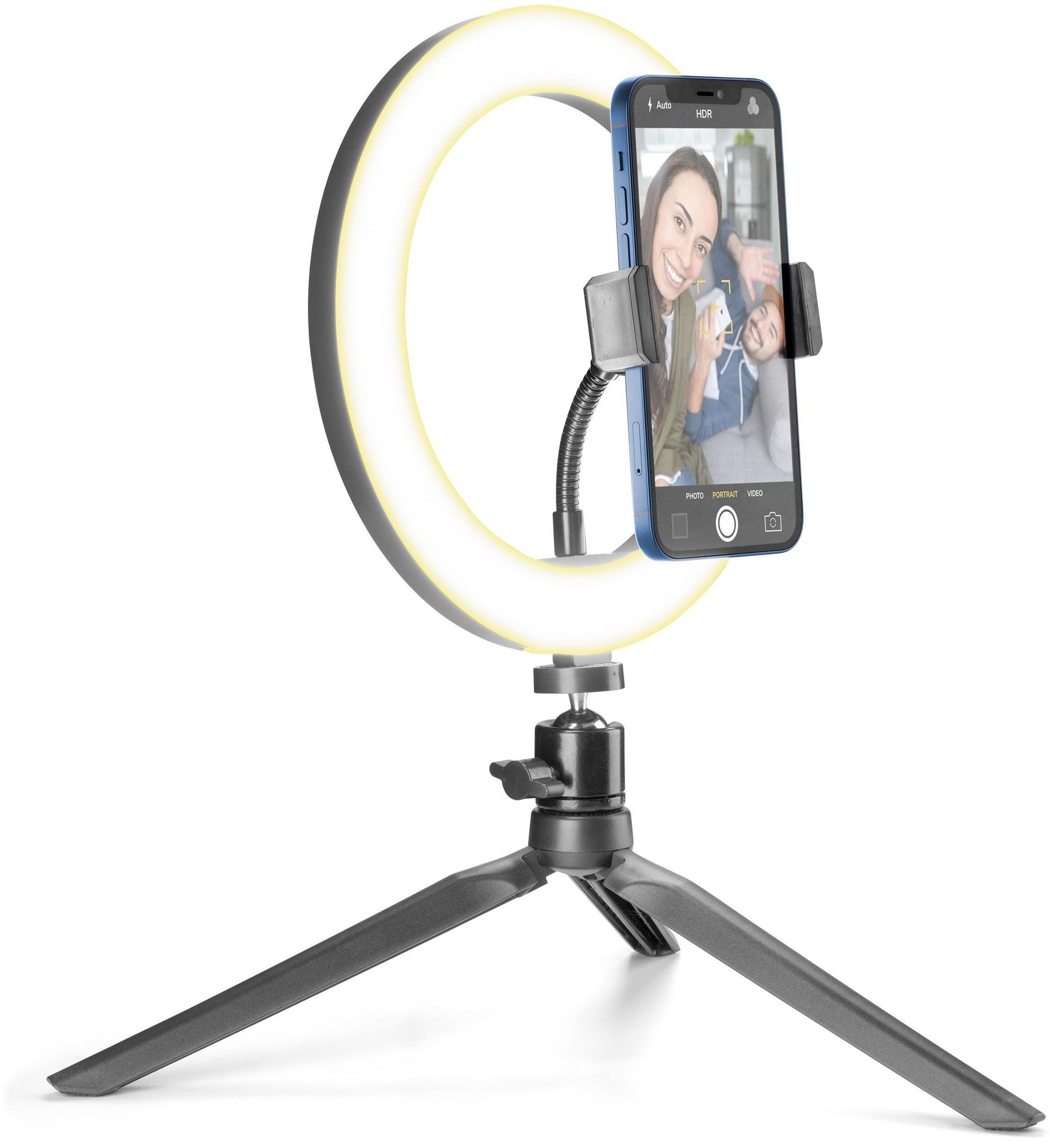 Cellularline Selfie Ring s LED osvetlením pre selfie fotky a videá čierna