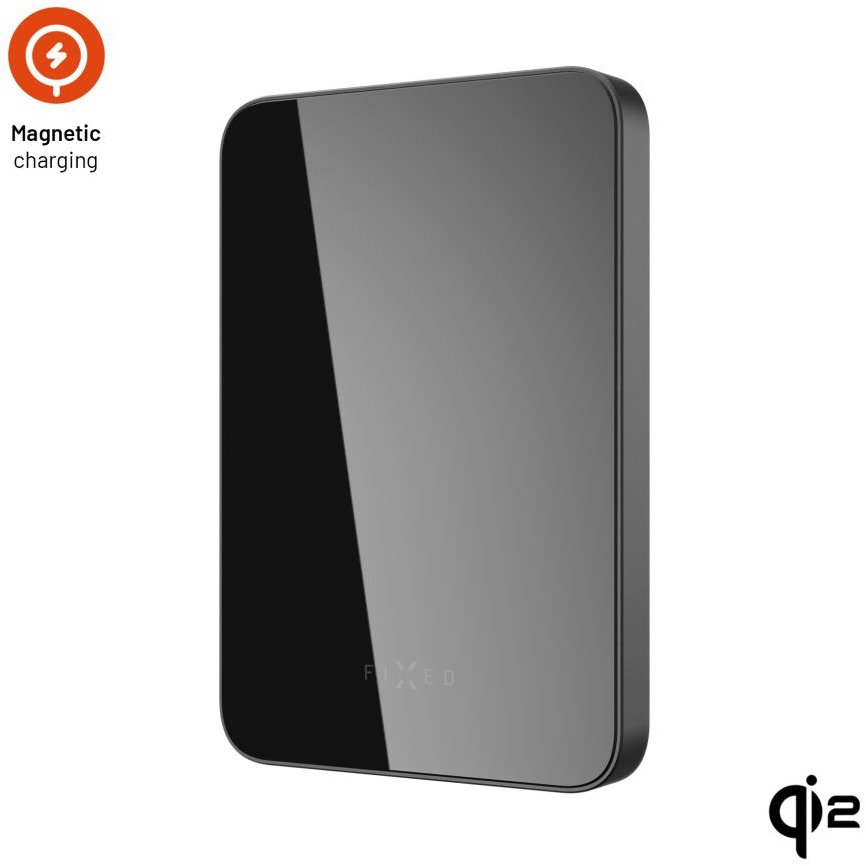 FIXED MagZen 5 Crystal s bezdrôtovým nabíjaním Qi2 a podporou MagSafe 5000 mAh čierna