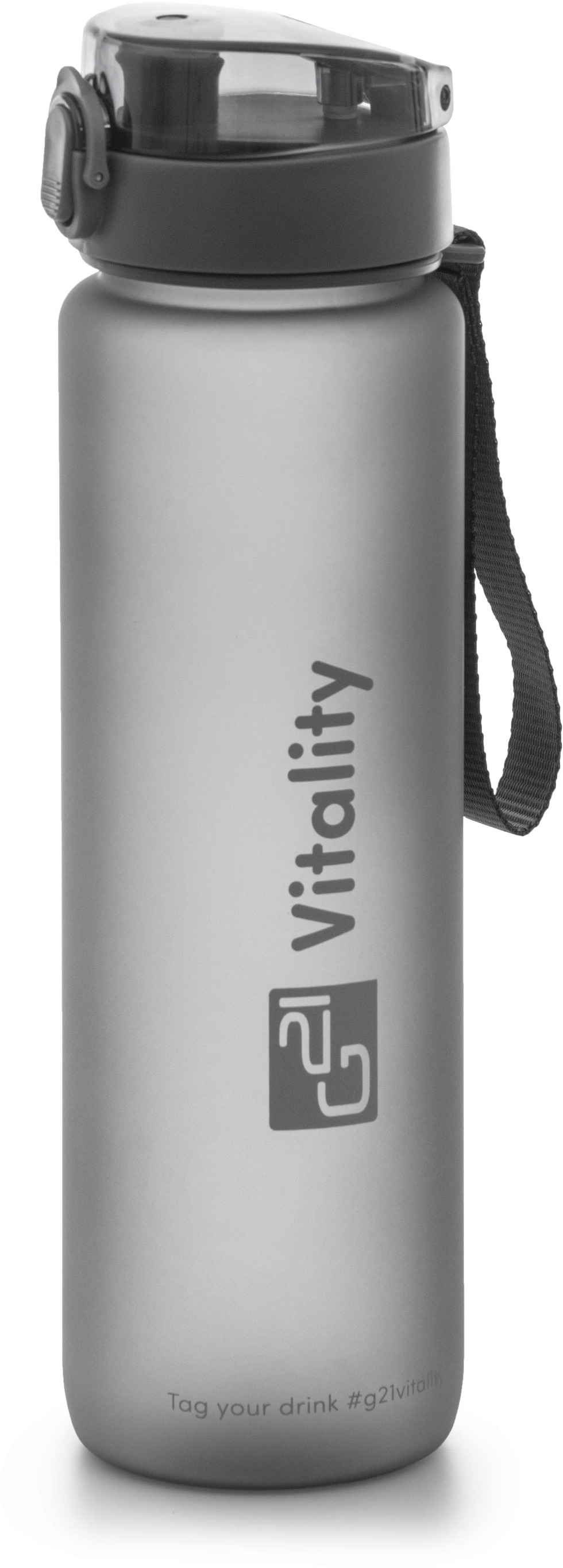 Fľaša G21 na pitie, 1000 ml, sivá-zamrznutá