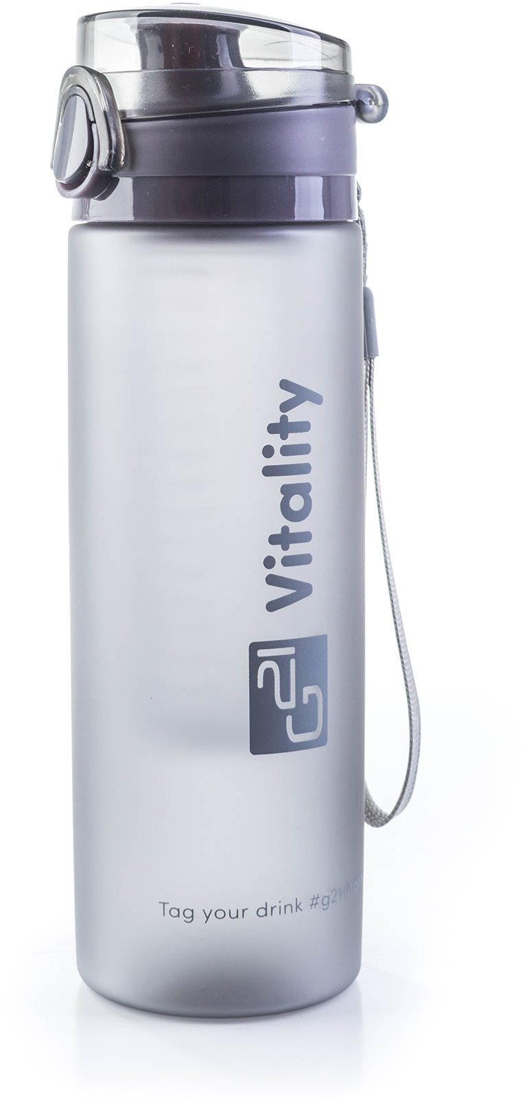 Fľaša G21 na smoothie/juice, 600 ml, sivá-zamrznutá