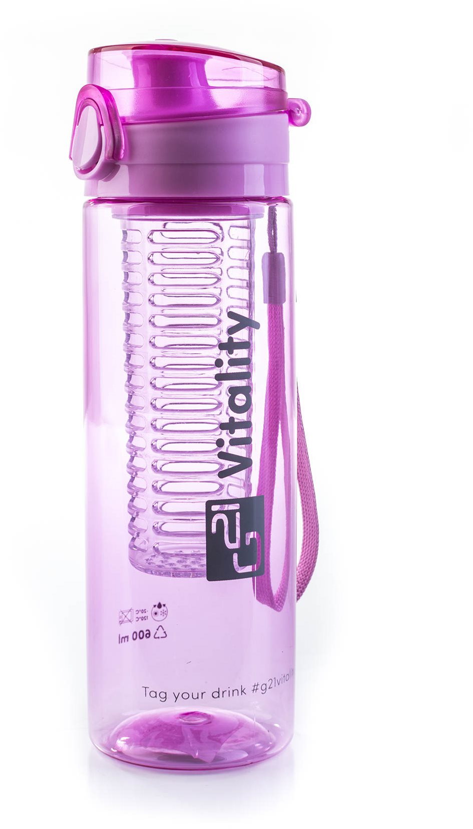 Fľaša G21 na smoothie/juice, 600 ml, fialová