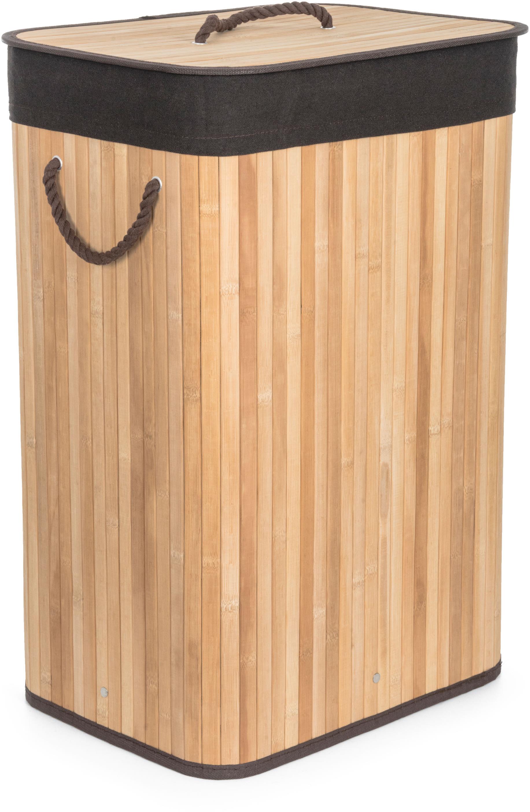 G21 Kôš 40 × 30 × 60 cm 72 l s hnedým látkovým košom, bambus