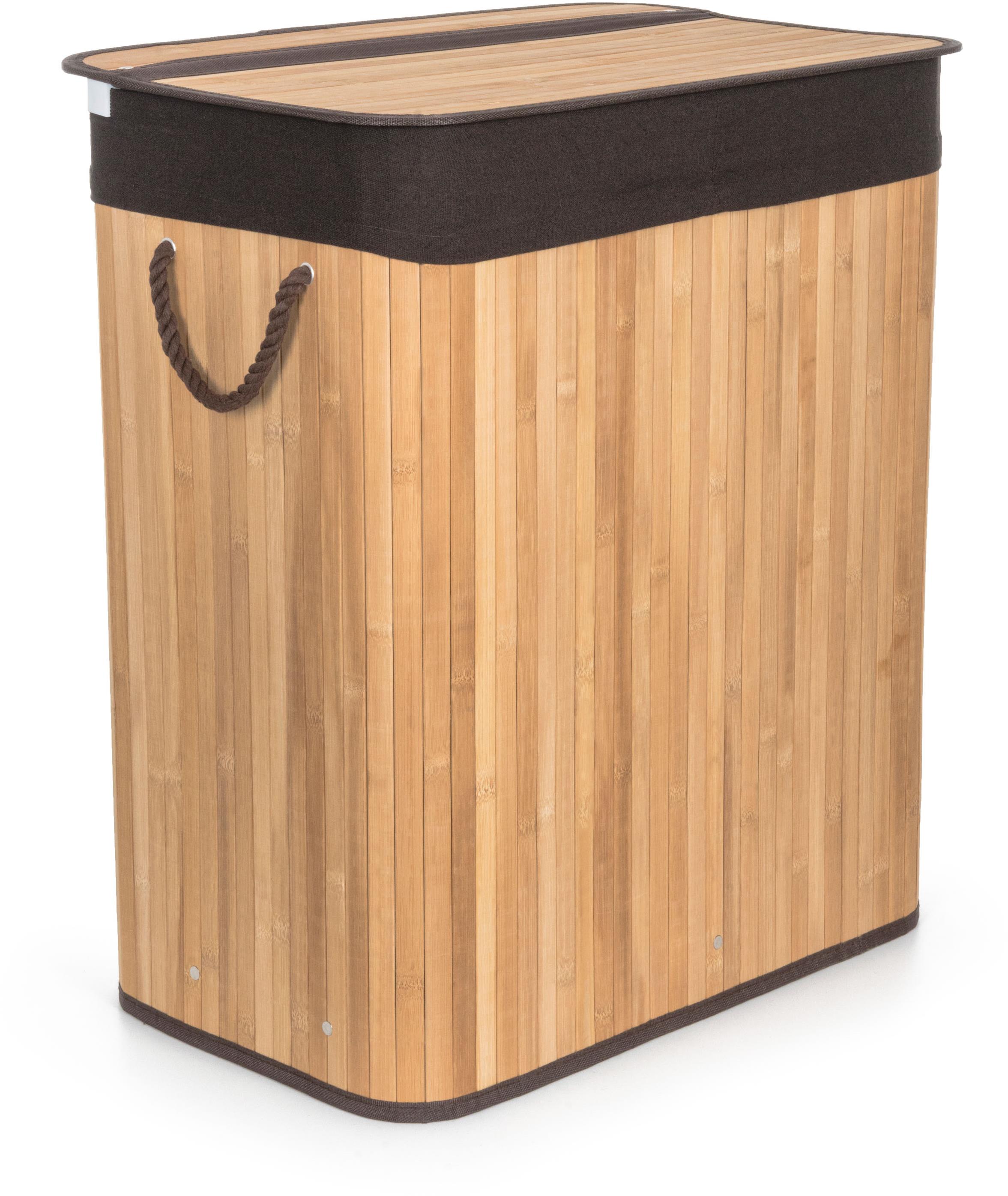 G21 Kôš 52 × 32 × 63 cm 105 l s hnedým látkovým košom, bambus