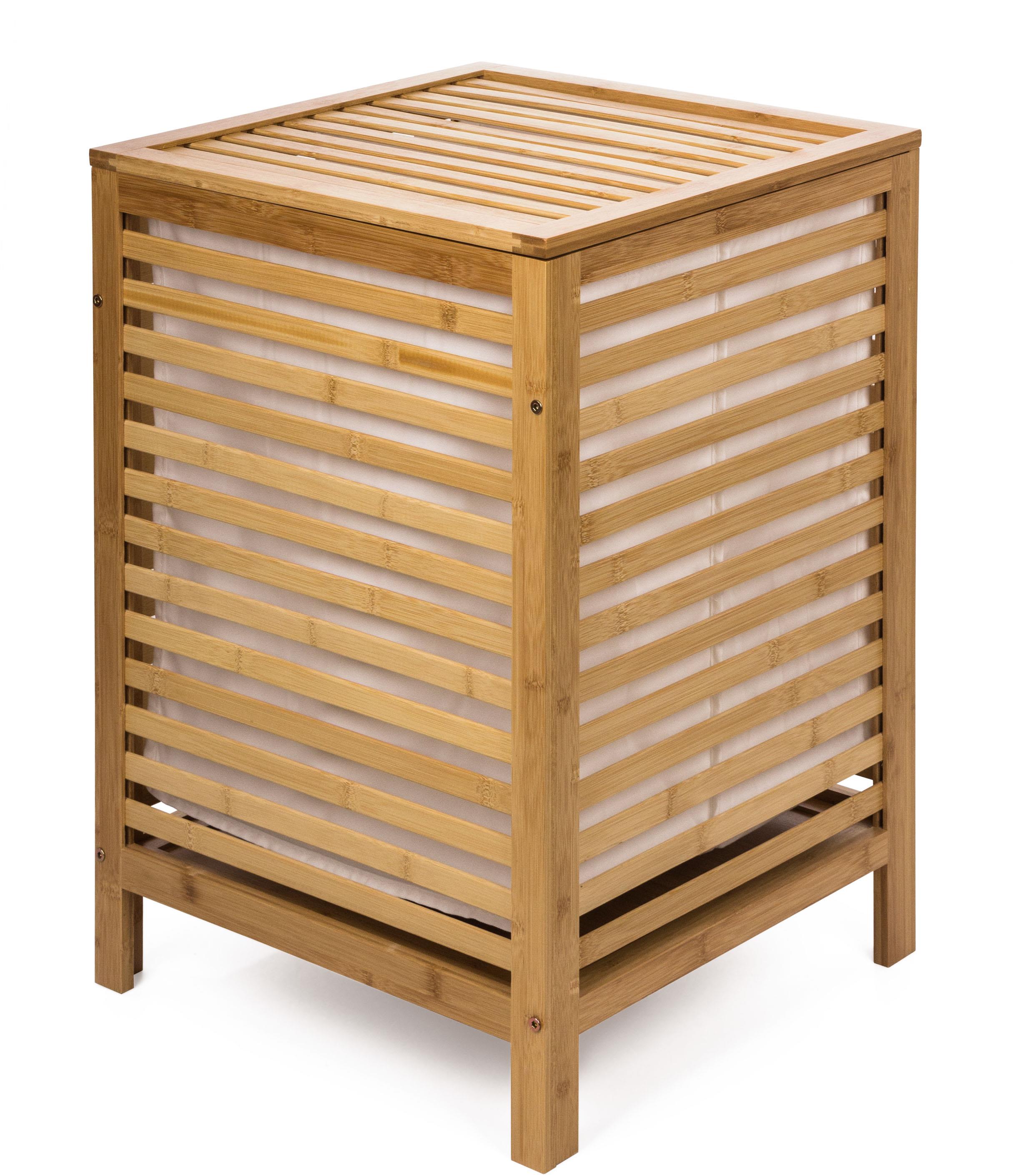 G21 Kôš 45 × 45 × 63,5 cm s látkovou vložkou s vekom 80 l, bambus