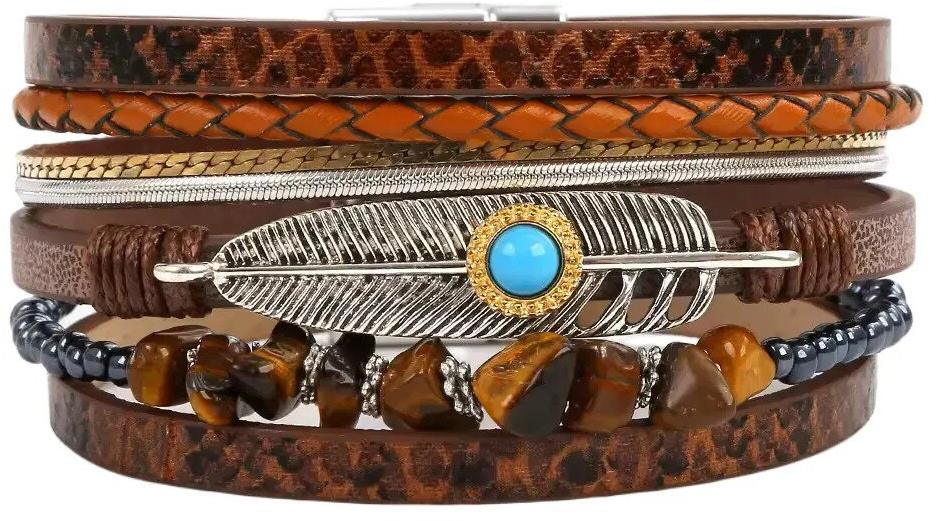 GAIRA Náramek Boho 3157 tmavě hnědý