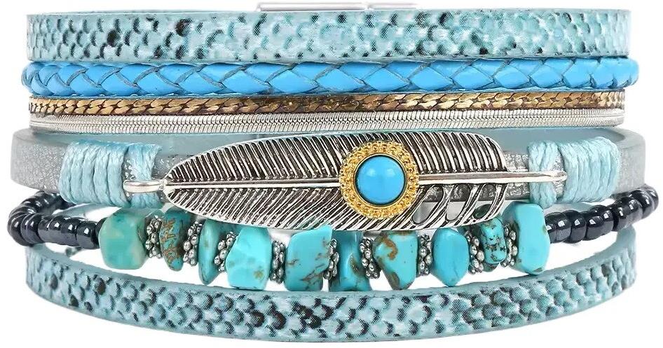 GAIRA Náramek Boho 3157 tyrkysový
