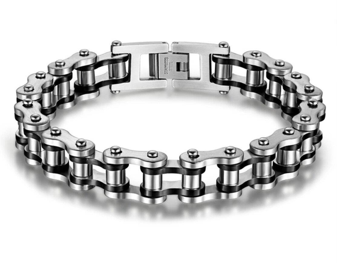 Gaira Moto náramok 30027 Silver-Black