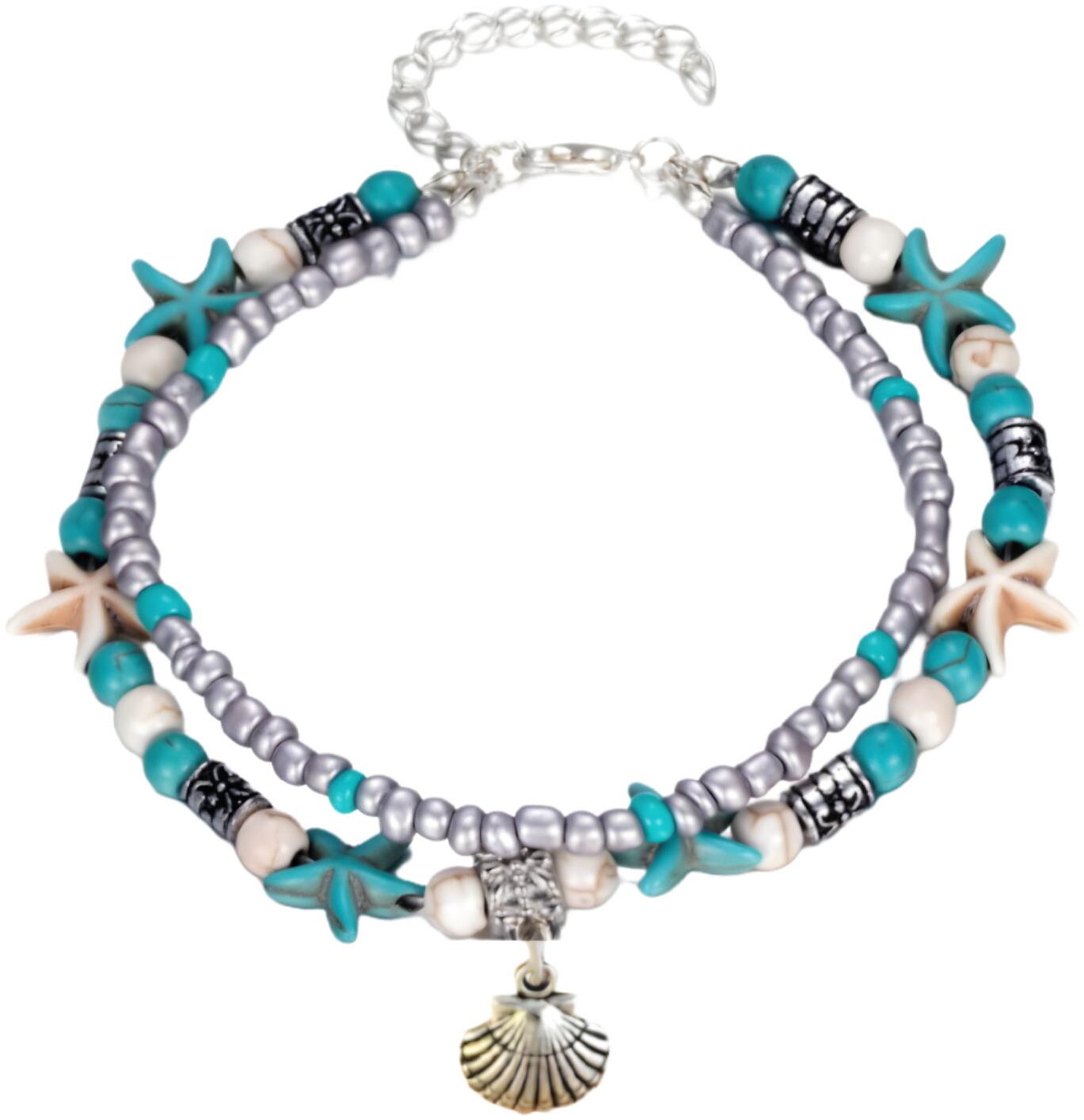 Gaira Náramok na nohu Shell 3002-28 tyrkys