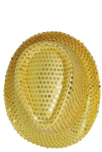 Guirca Klobúk zlatý s flitrami – disco 80. roky, Silvester