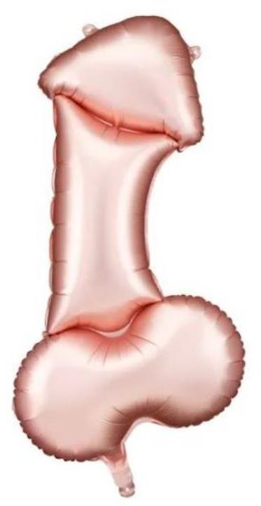 Partydeco Fóliový balónik Penis – rozlúčka so slobodou, rosegold, 70 cm