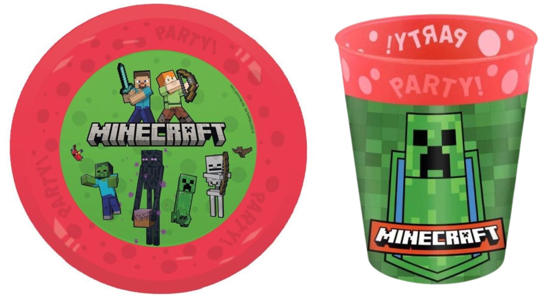 GoDan Sada plastový kelímek a talíř Pixel - Minecraft - 2 ks