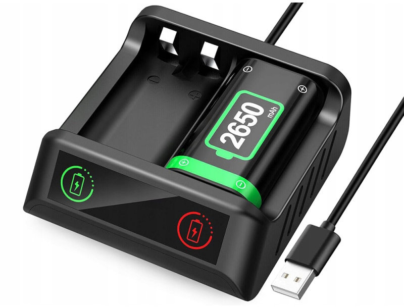 Verk 06405 Akumulátor 2× 2650 mAh pro ovladače Xbox Series X/S + nabíjecí stanice