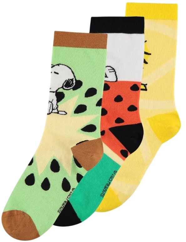 Snoopy: Párty – Ponožky dámske sada 3 párov (35 – 38 EU)