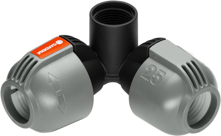 GARDENA L-kus 25 mm – vnútorný závit 3/4", s rohovou prípojkou zadažďovača