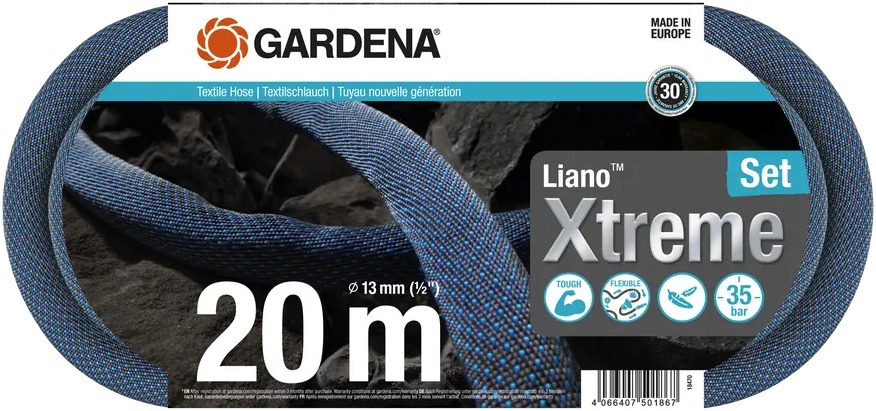 GARDENA Hadica textilná Liano™ Xtreme 13 mm, 20 m – súprava