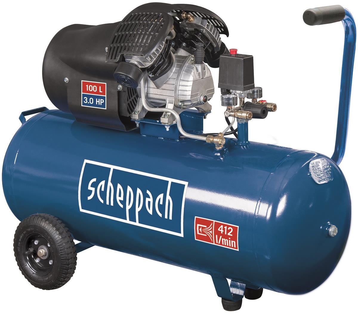 SCHEPPACH Kompresor so vzdušníkom 100 l, olejový dvojvalcový HC 120 DC