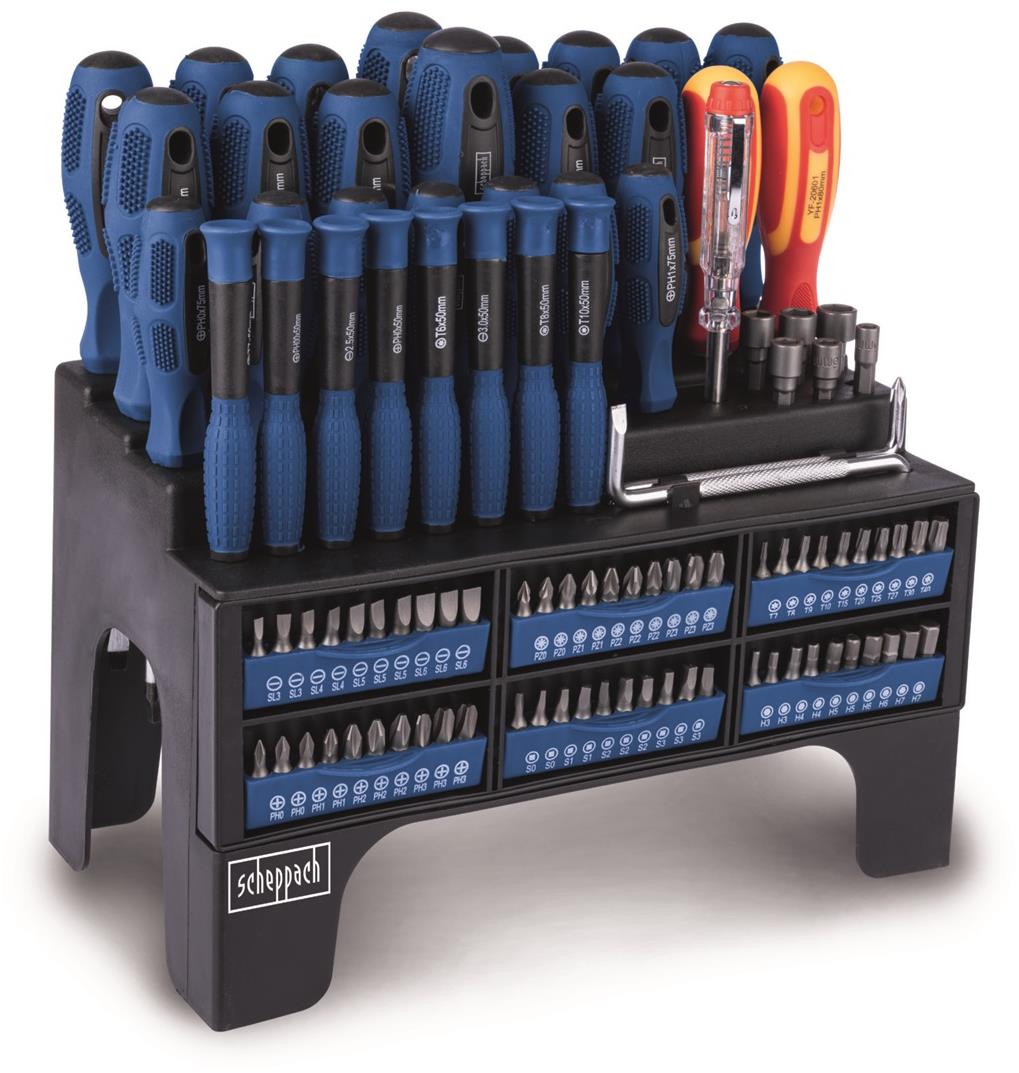 SCHEPPACH Sada skrutkovačov a bitov 100 ks SDB 100-2