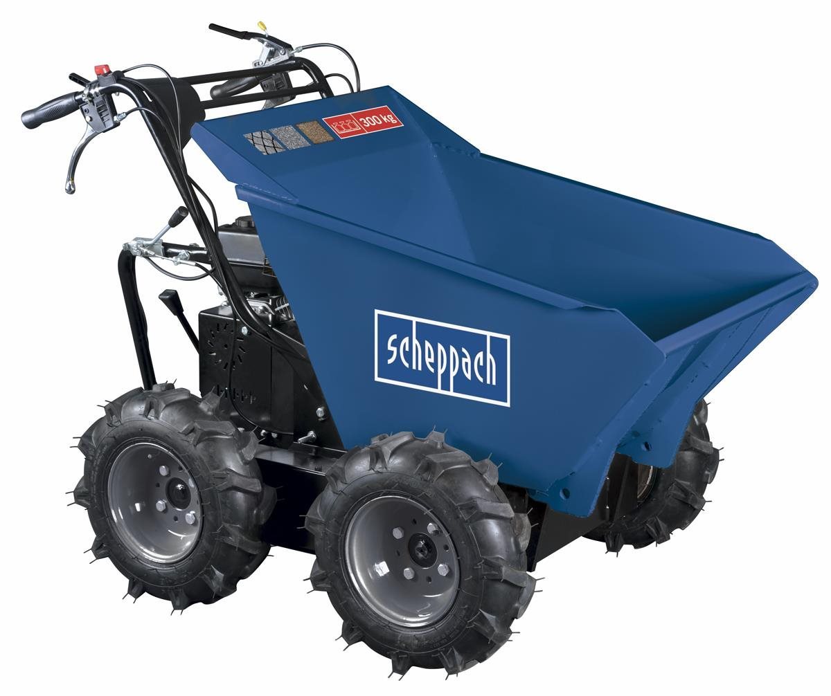 Scheppach DP 3000 – kolesový prepravník 4 × 4 s nosnosťou 300 kg a mechanickým sklápaním korby